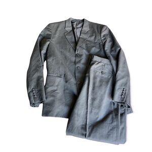 Vintage Armani International Suits Gray Full Suit Set Size 37R